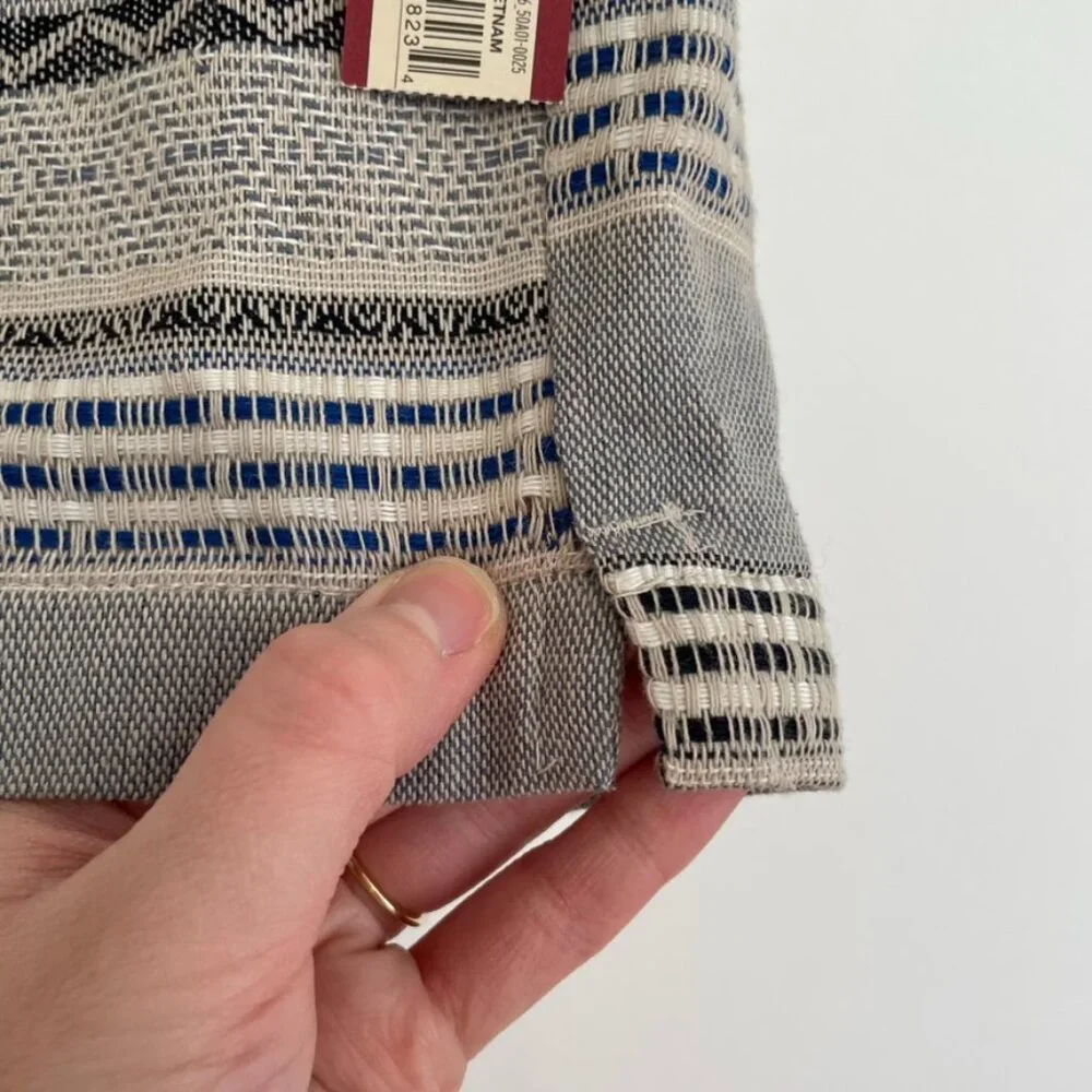 NEW NWT MERONA Aztec Stripe Chino Knit Shorts Cream Beige Tan Tribal Geometric 8